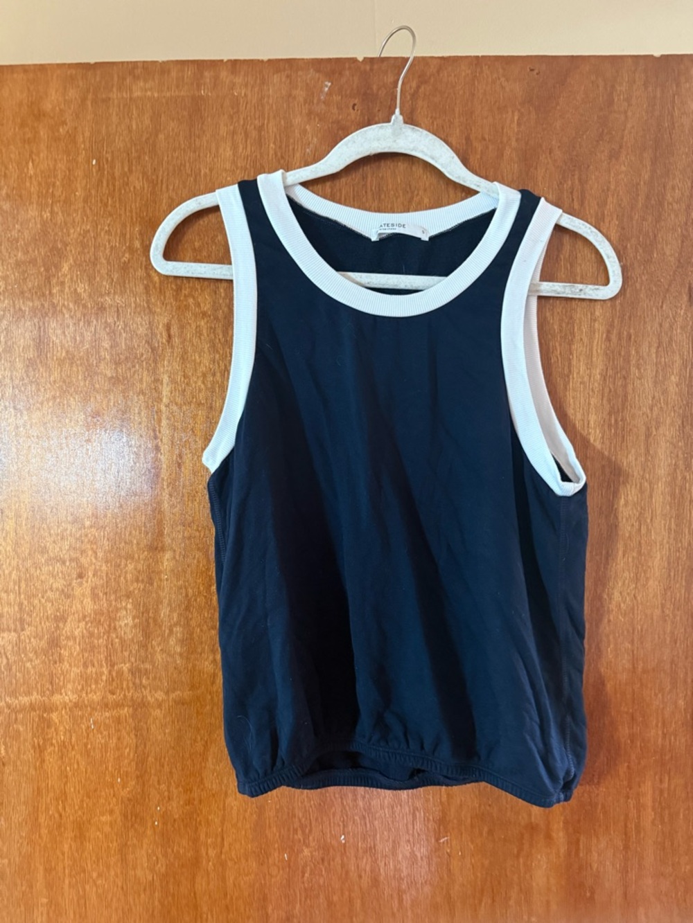 White-Trim Navy Tank Top - Astr